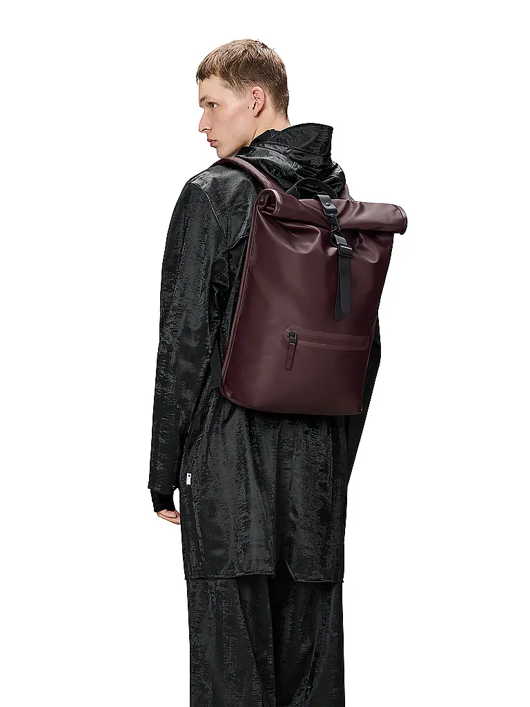 RAINS | Rucksack ROLLTOP | Rojo oscuro