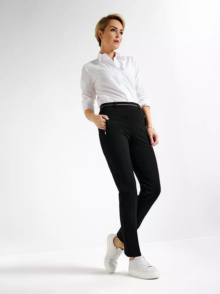 RAPHAELA BY BRAX | Pantalón de negocios de talle alto Super Slim LILLYTH | Negro