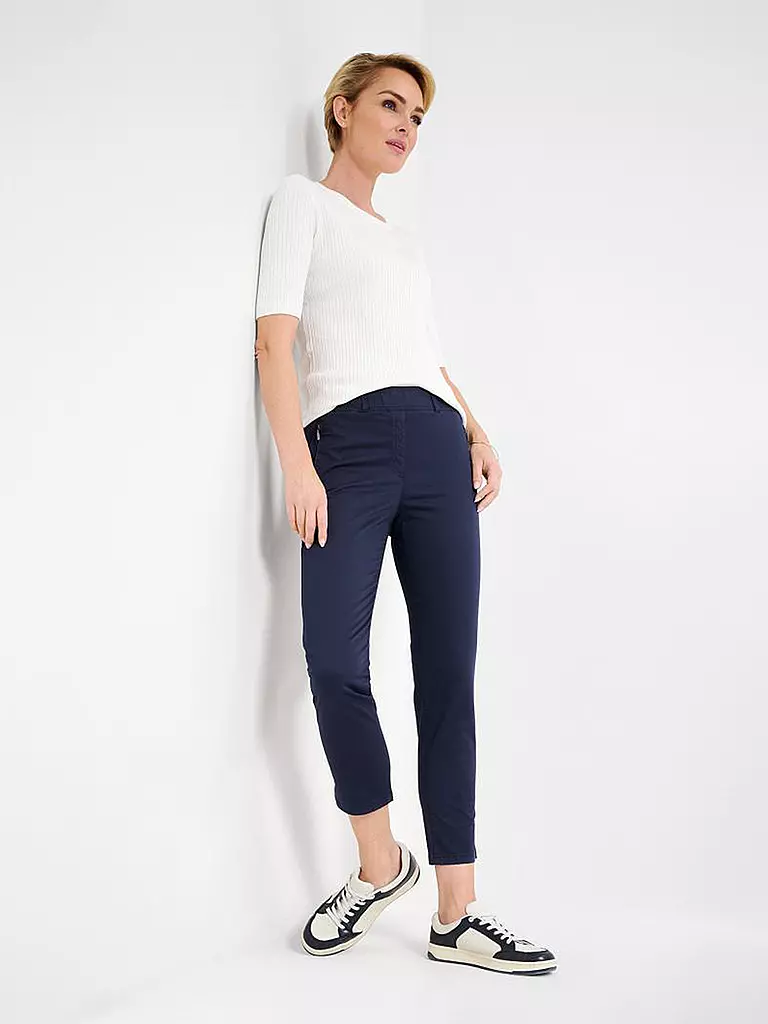 RAPHAELA BY BRAX | Pantalón Super Slim Fit 6/8 LAVINA ZIP | Azul oscuro