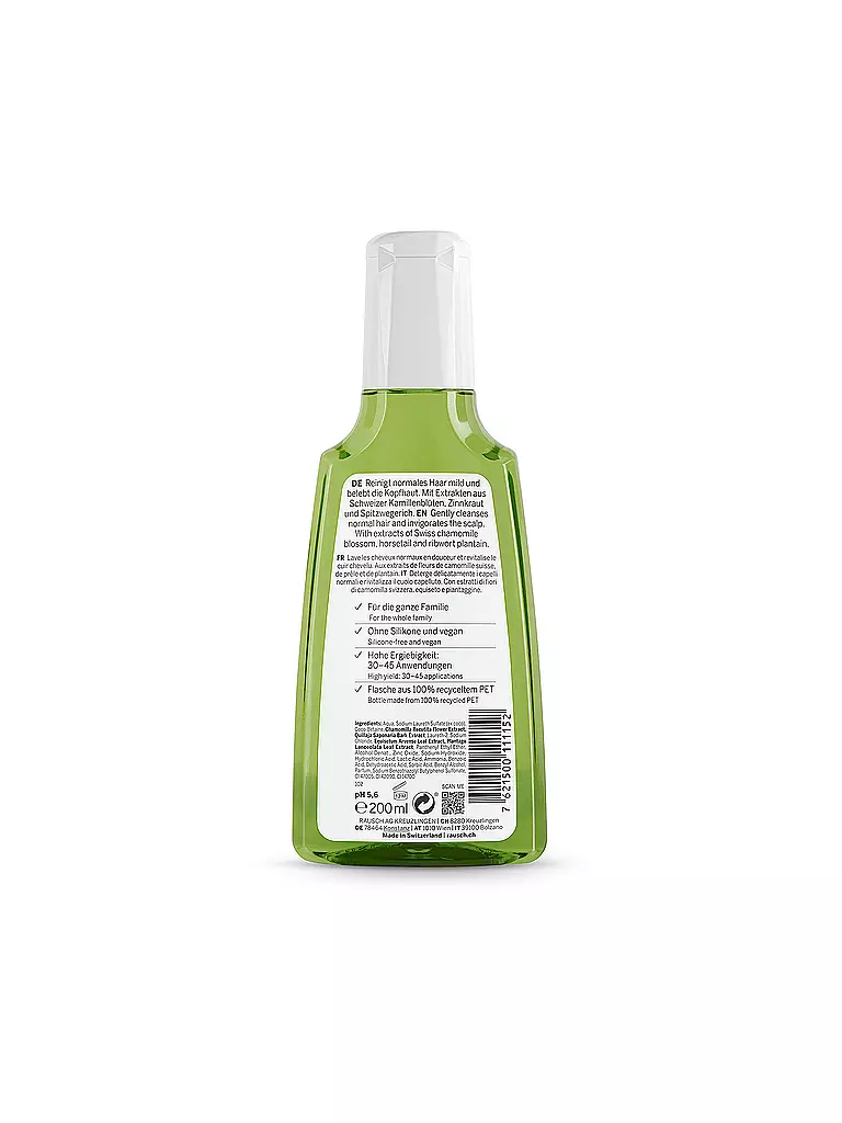 RAUSCH | Champú de cuidado con hierbas suizas 200ml | Sin color