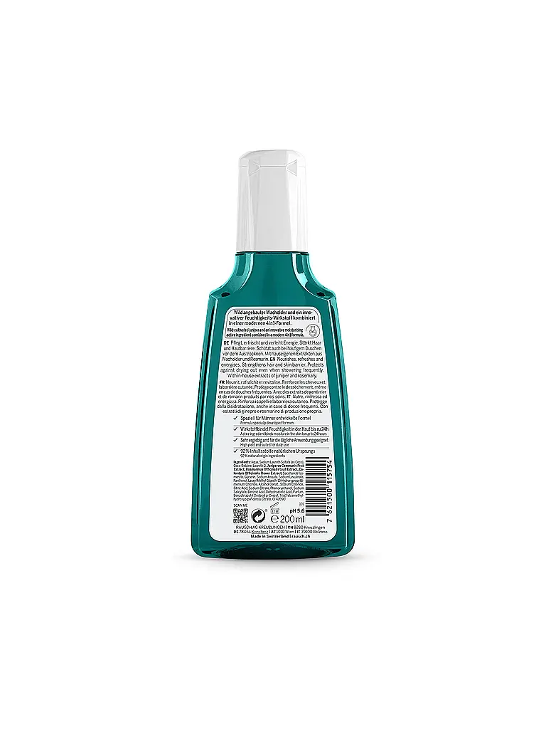 RAUSCH | Champú Energy-Boost con enebro 200ml | Sin color