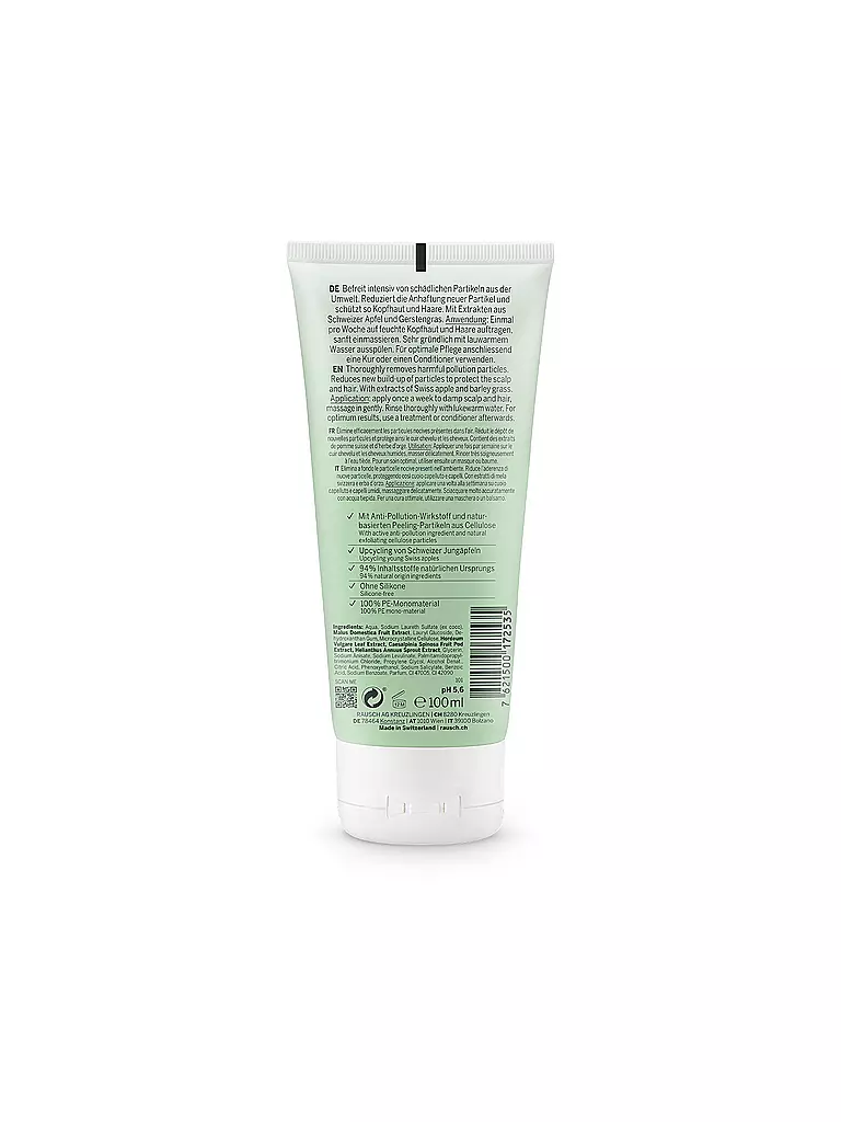 RAUSCH | Cuidado del cabello - Champú exfoliante anticontaminación con manzana suiza 100ml | Sin color
