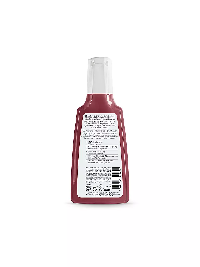 RAUSCH | Cuidado del cabello - Champú protector del color con rosa silvestre 200ml | Sin color