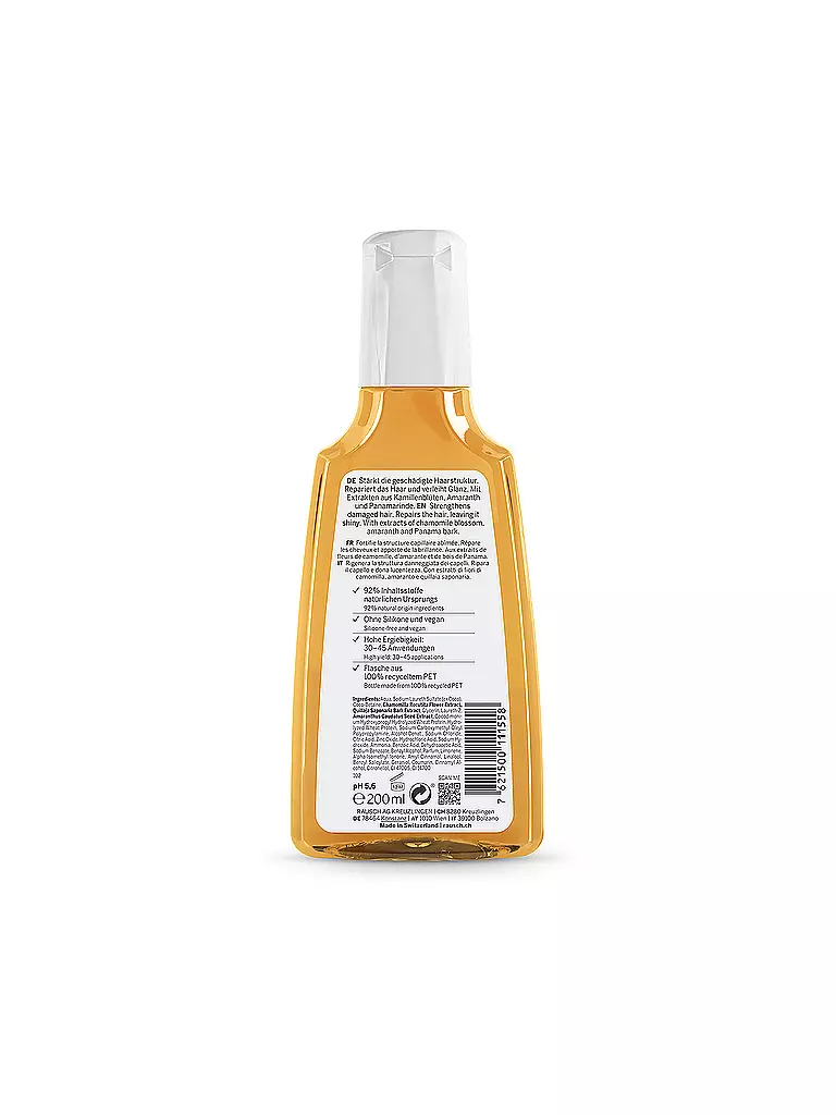 RAUSCH | Repair-Shampoo con manzanilla y amaranto 200ml | Sin color