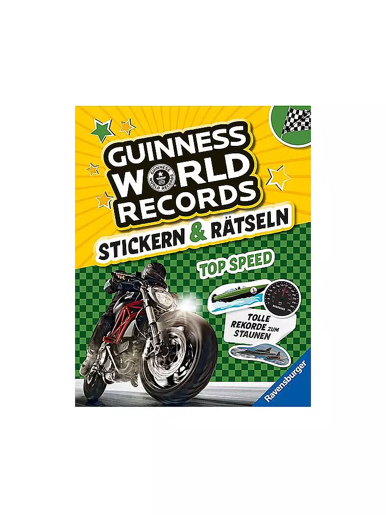 RAVENSBURGER | Guinness World Sticker und Rätselbuch - Top Speed | Sin color