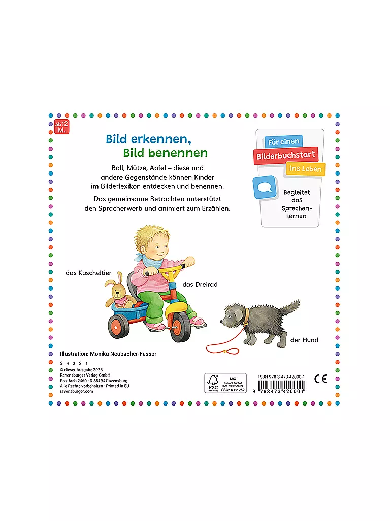 RAVENSBURGER | Libro - Mi primer diccionario de imágenes, Monika Neubacher-Fesser | Sin color