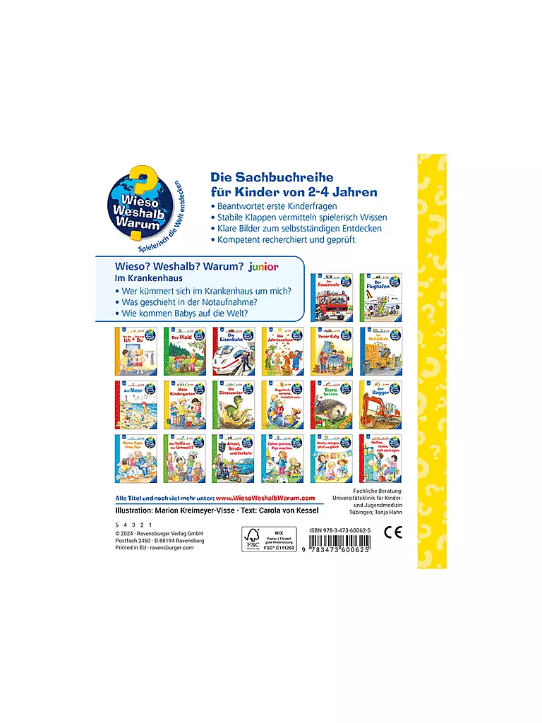 RAVENSBURGER | Libro - Wieso Weshalb Warum - junior : En el hospital | Sin color