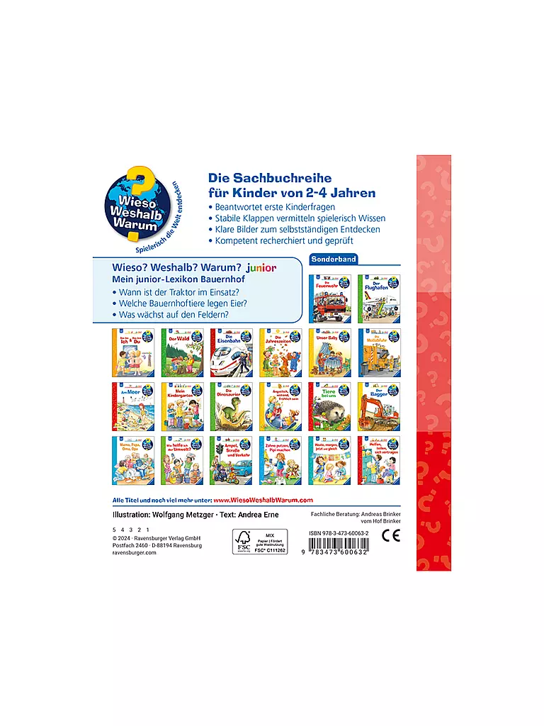 RAVENSBURGER | Libro - Wieso Weshalb Warum - junior : Granja | Sin color