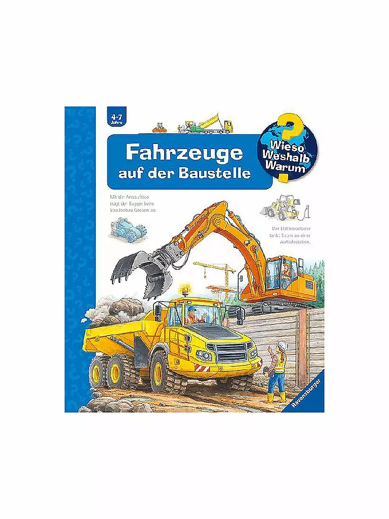 RAVENSBURGER | Libro - Wieso Weshalb Warum - Vehículos en la obra | Sin color