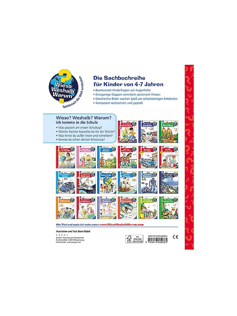 RAVENSBURGER | Libro - Wieso Weshalb Warum - Voy al colegio, Doris Rübel | Sin color