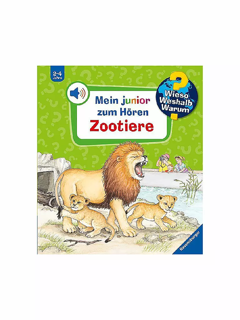 RAVENSBURGER | Libro - Wieso Weshalb Warum Junior - Animales del zoológico con efectos de sonido | Sin color