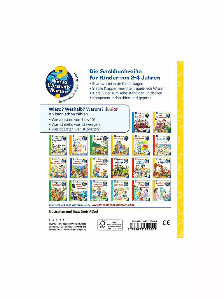RAVENSBURGER | Libro - Wieso Weshalb Warum Junior - Ya sé contar | Sin color