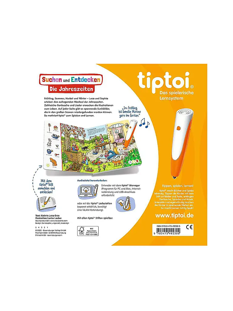 RAVENSBURGER | TIPTOI Buscar y Descubrir - Las Estaciones | Multicolor