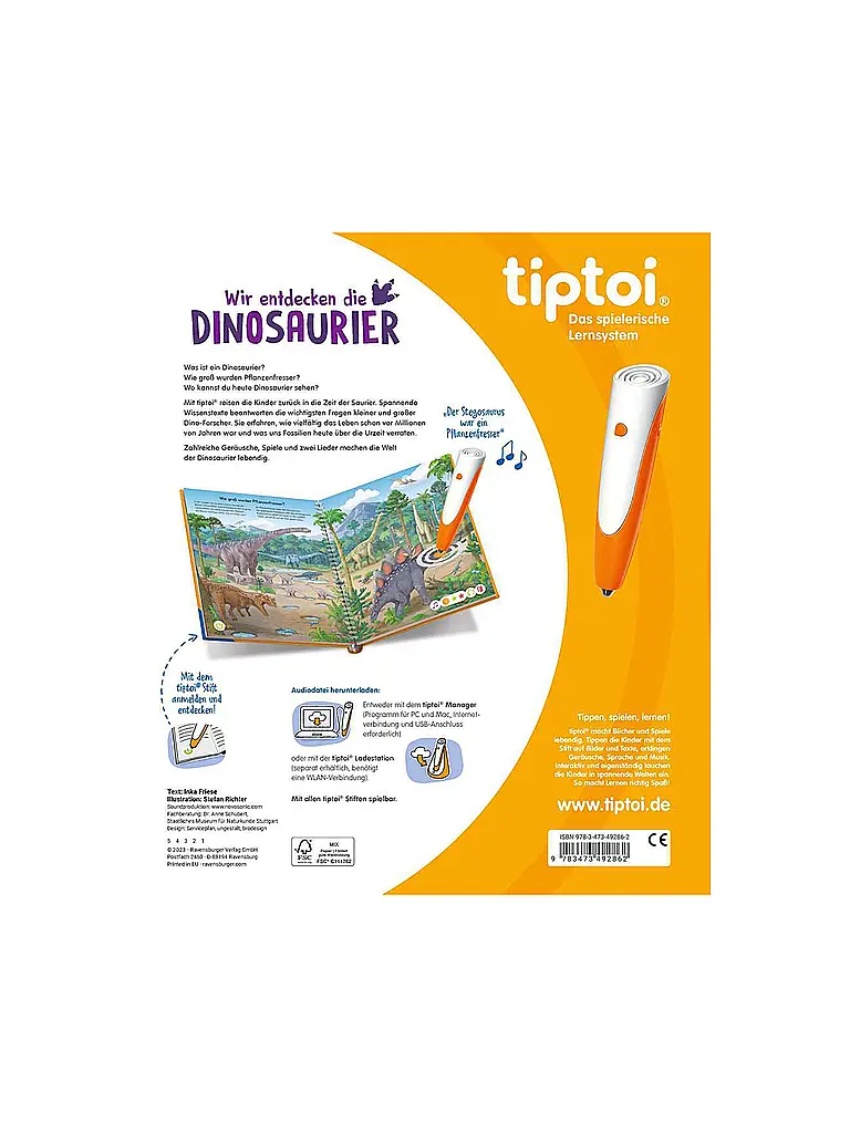 RAVENSBURGER | TIPTOI Descubrimos los dinosaurios | Multicolor