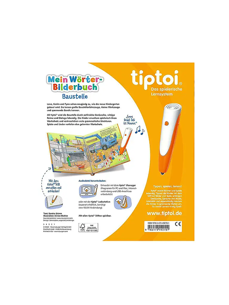 RAVENSBURGER | TIPTOI Mein Wörter-Bilderbuch - Baustelle | Multicolor