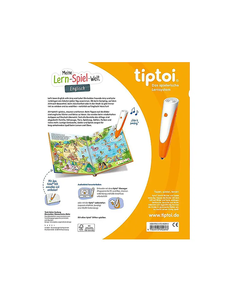 RAVENSBURGER | TIPTOI Mi Mundo de Juegos de Aprendizaje - Inglés | Multicolor