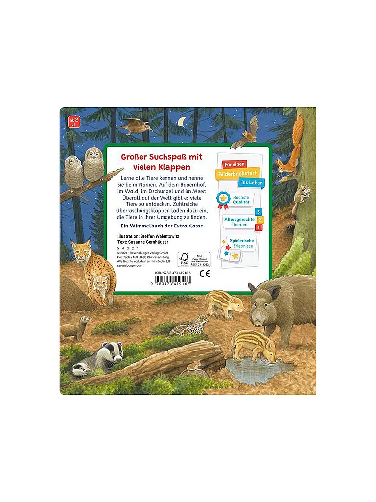 RAVENSBURGER | Wimmelbuch - Tiere und ihre Kinder  | Sin color