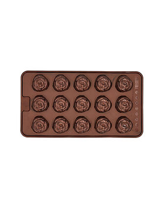 RBV BIRKMANN | Molde para bombones ROSE CHOCOLATERIE, 2 piezas, silicona, marrón
