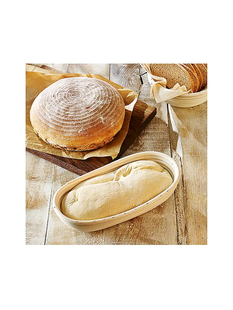 RBV BIRKMANN | Cesta de fermentación oblonga de 30 cm 1 kg Peddinge natural | 