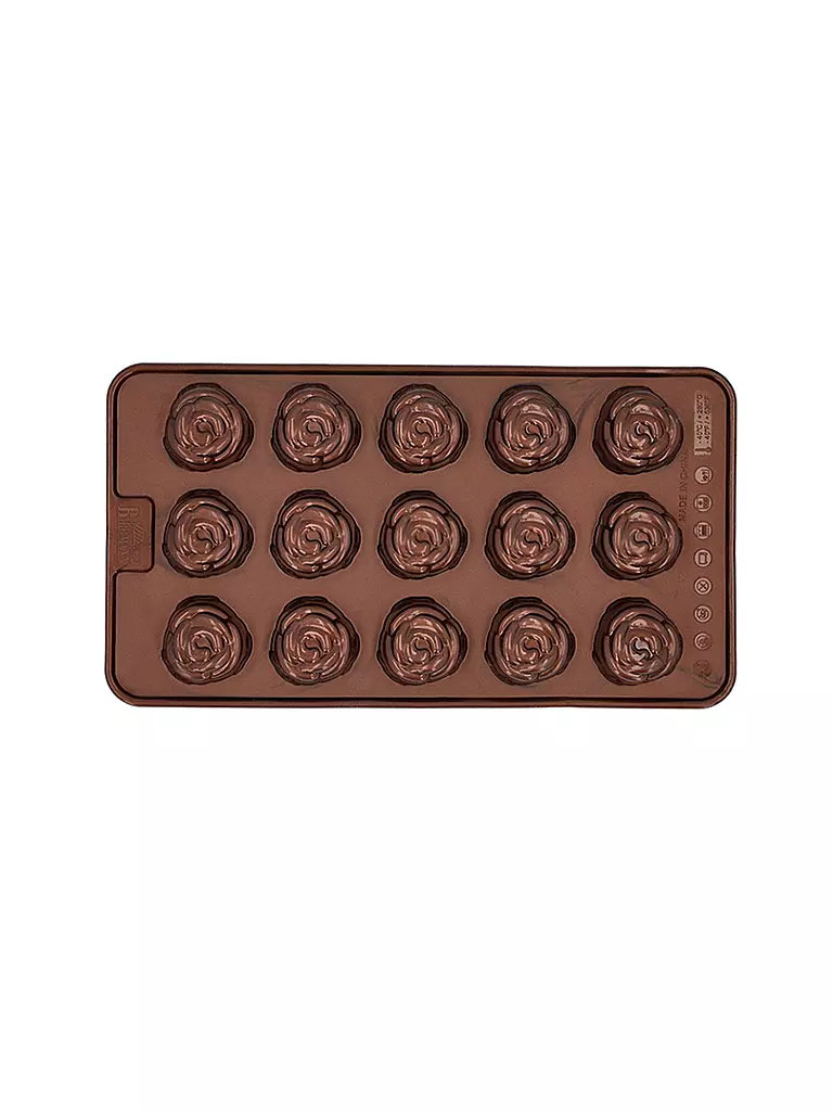 RBV BIRKMANN | Molde para bombones ROSE CHOCOLATERIE, 2 piezas, silicona, marrón | Marrón