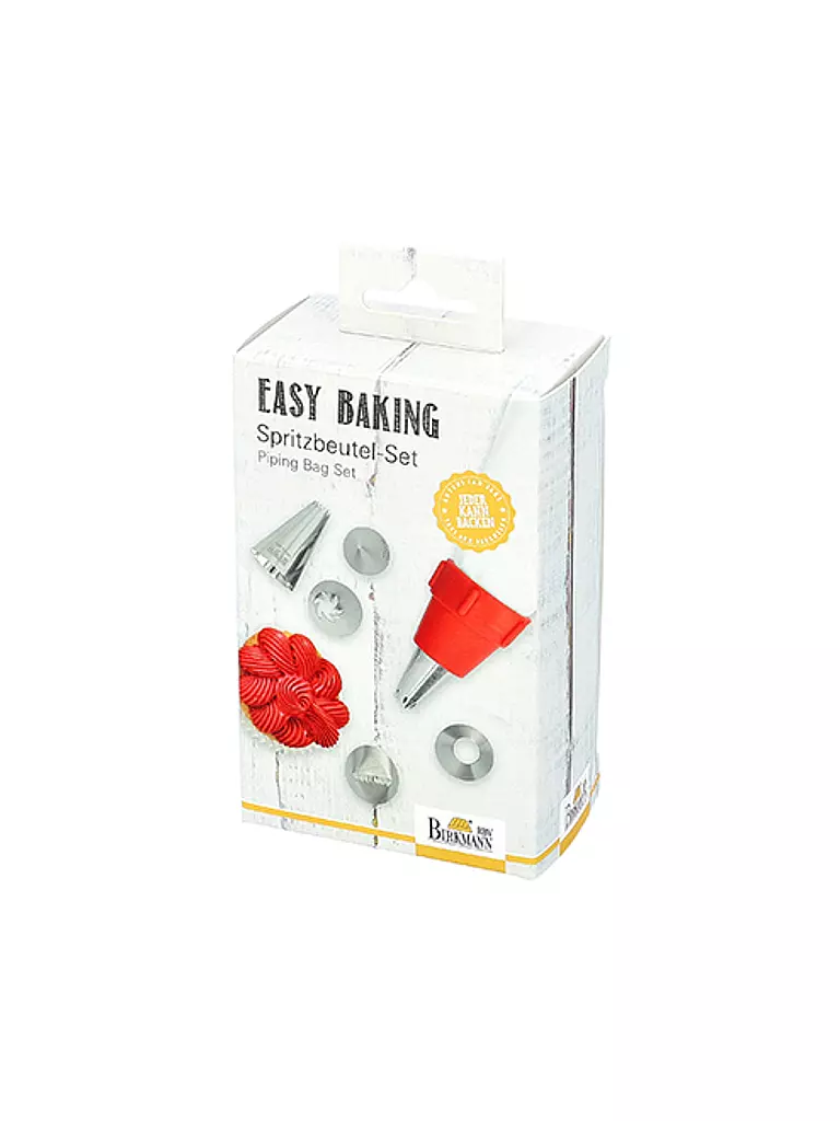 RBV BIRKMANN | Set de mangas pasteleras EASY de 8 piezas blanco/acero inoxidable | Blanco