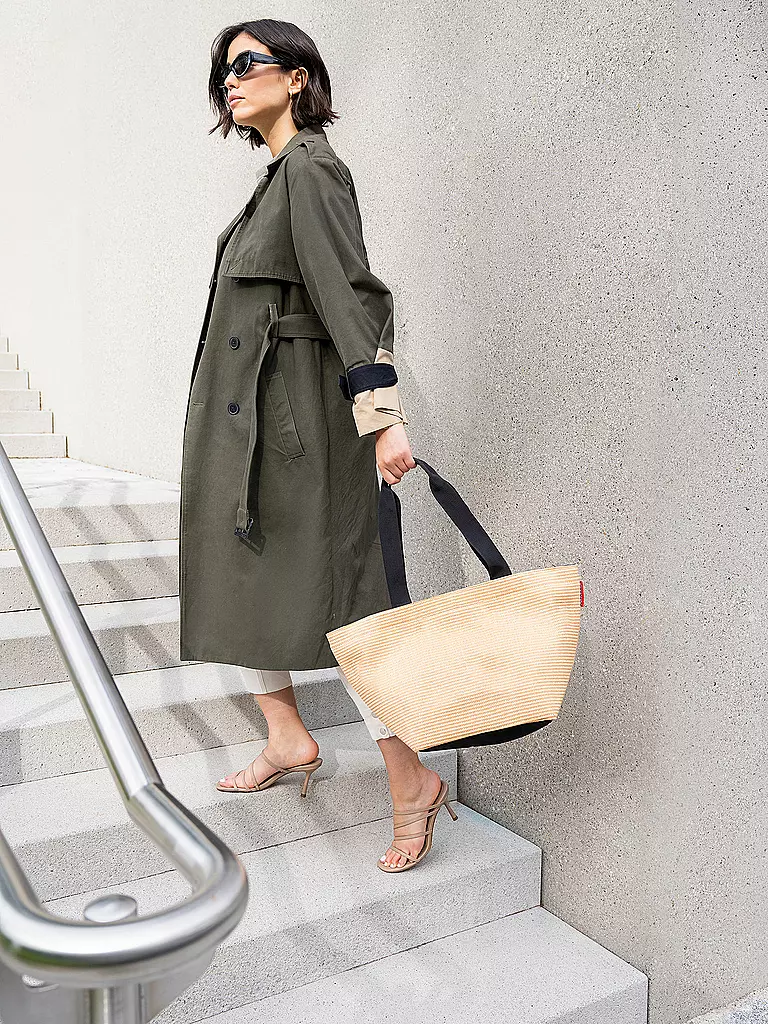 REISENTHEL | Bolso - Shopper Mediano Rafia Negro | Negro