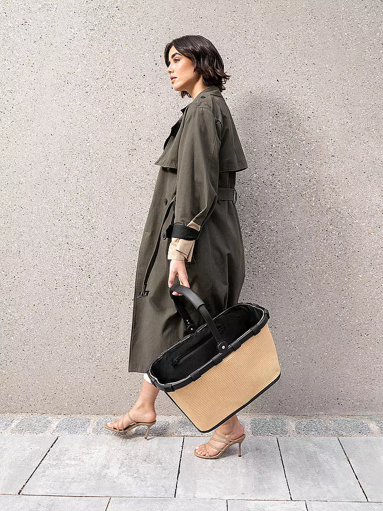 REISENTHEL | Einkaufskorb - Carrybag Raffia Black  | Negro
