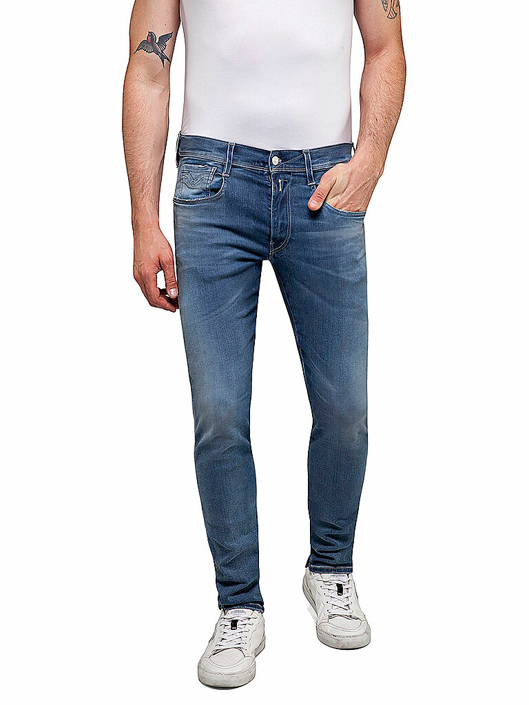 Replay Jeans Slim Fit Anbass Hyperflex Bio azul claro