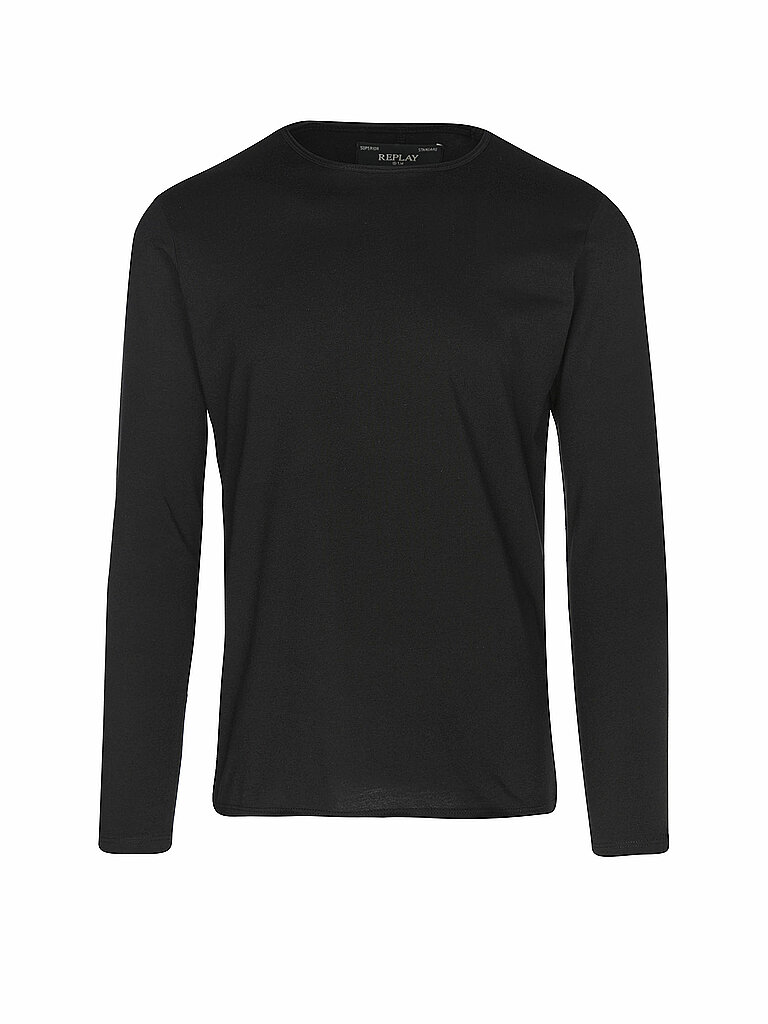 Replay Camiseta de manga larga negro