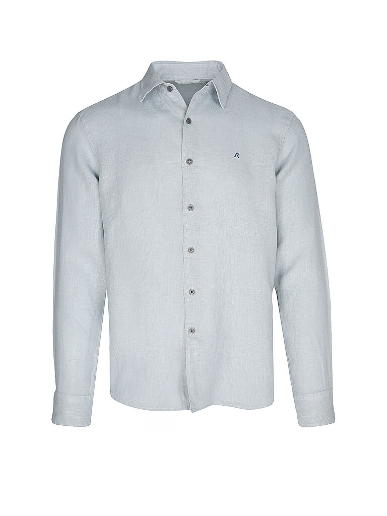Camisa de lino azul claro L