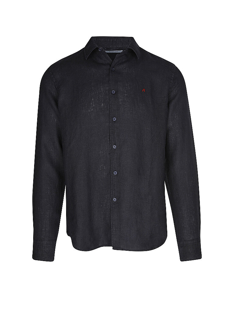 Camisa de lino azul oscuro M