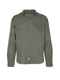 REPLAY | Camisa de lino corte regular | Oliva