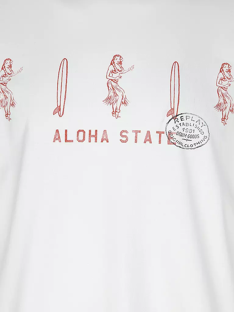 REPLAY | Camiseta ALOHA | Blanco