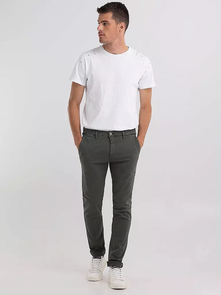 REPLAY | Jeans Slim Fit ZEUMAR - Hyperflex | Verde oscuro