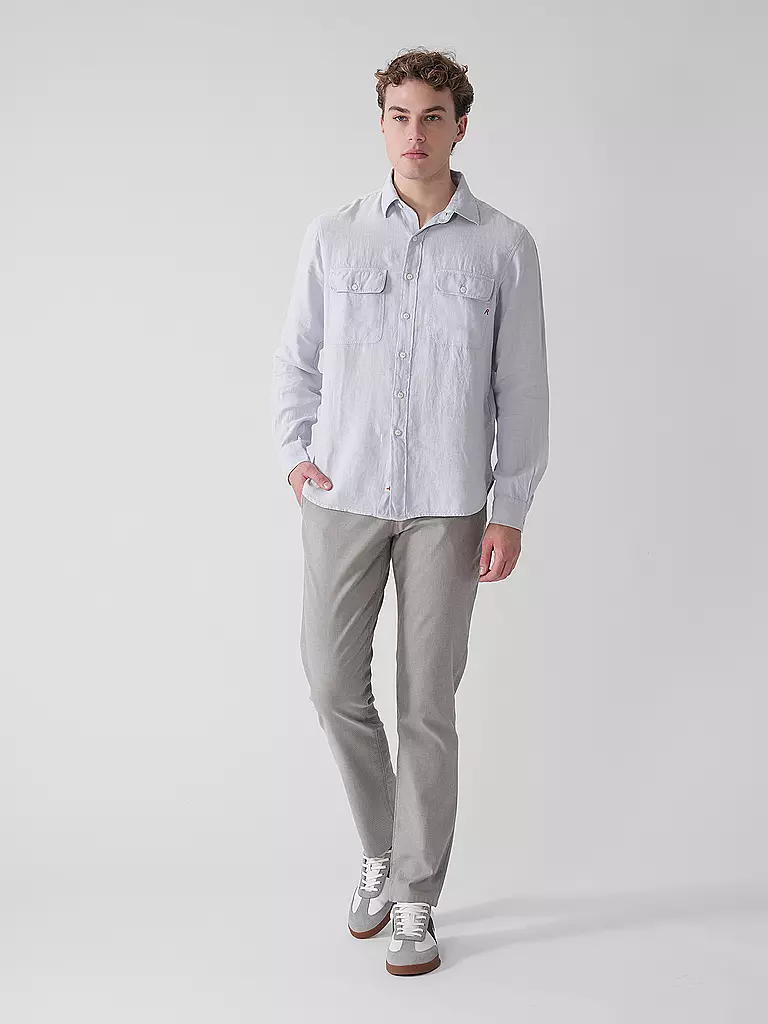 REPLAY | Leinenhemd Regular Fit  | Azul claro