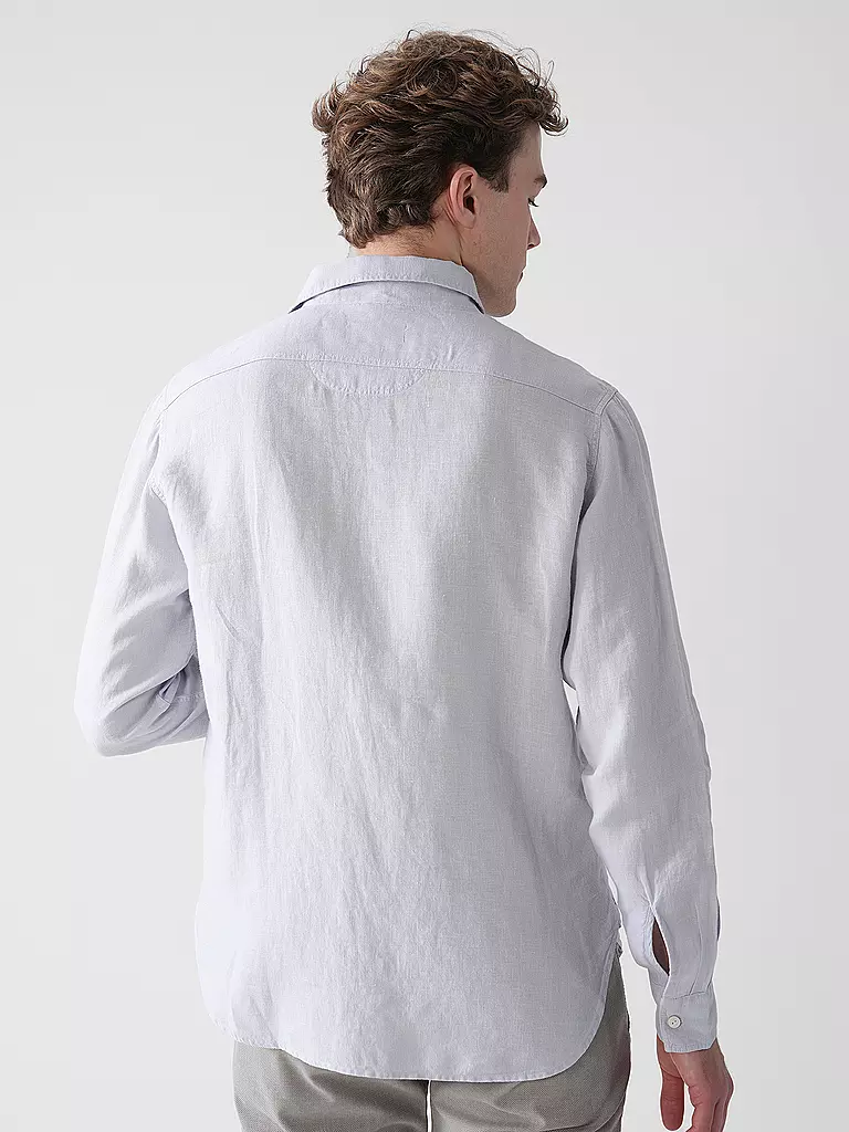 REPLAY | Leinenhemd Regular Fit  | Azul claro