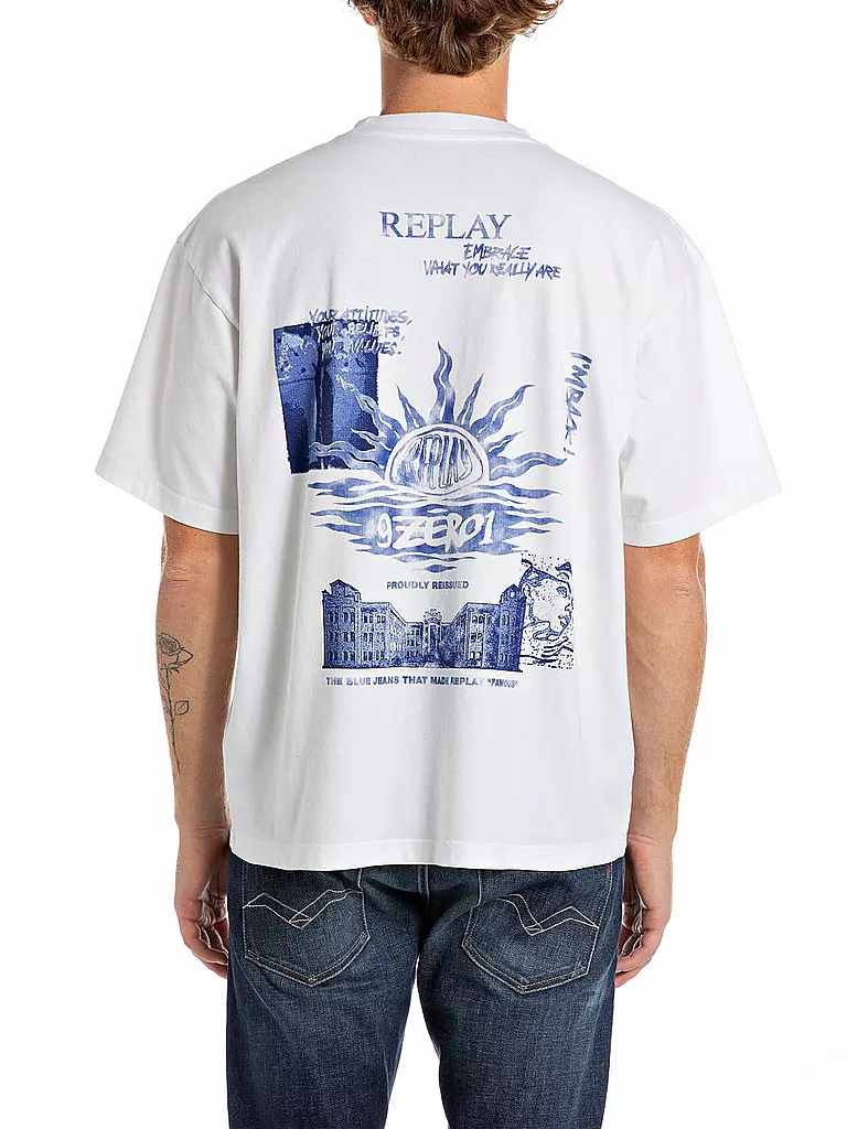 REPLAY | T-Shirt 9ZERO1 | Blanco