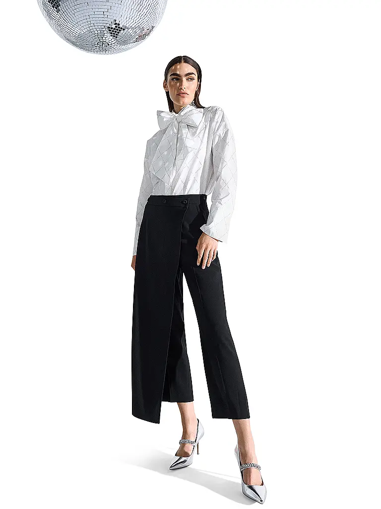 RIANI | Pantalón acampanado 7/8 | Negro