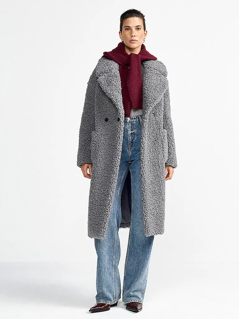 RICH & ROYAL | Abrigo de piel sintética | Gris