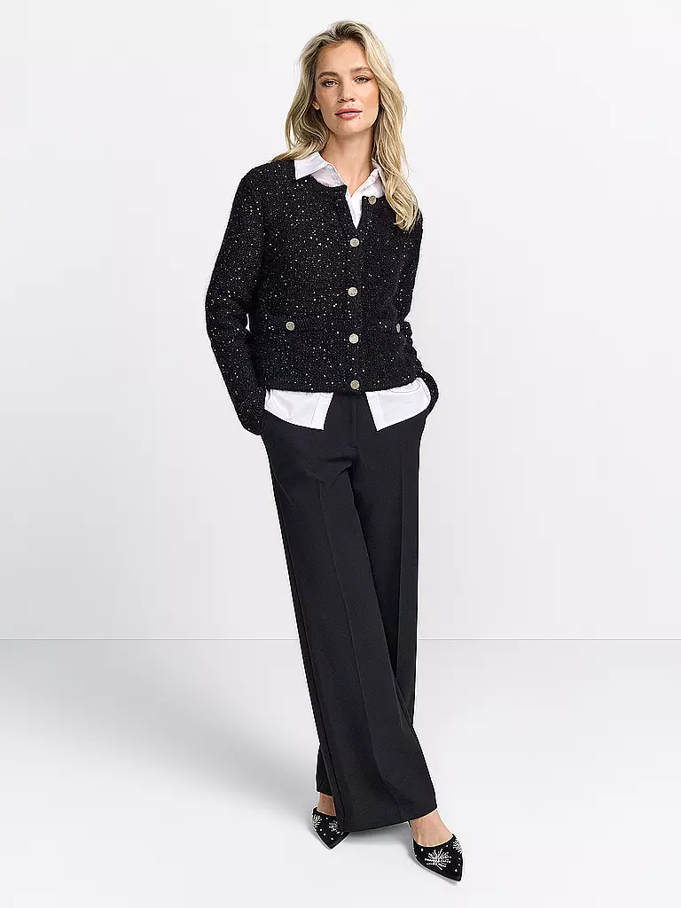 RICH & ROYAL | Cárdigan Boxy Fit | Negro