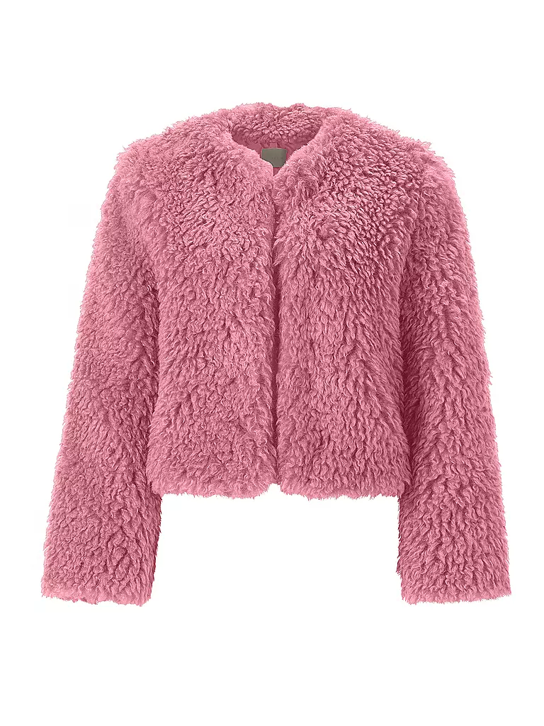 RICH & ROYAL | Chaqueta con aspecto de piel, corte cropped | Fucsia