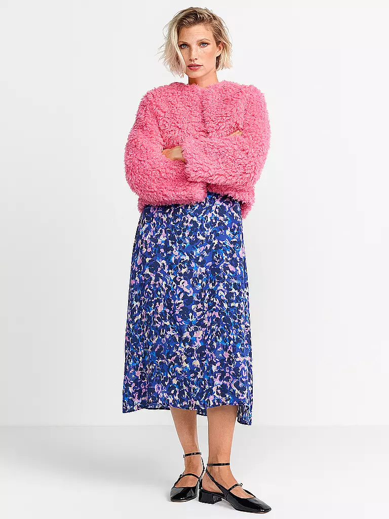 RICH & ROYAL | Chaqueta con aspecto de piel, corte cropped | Fucsia