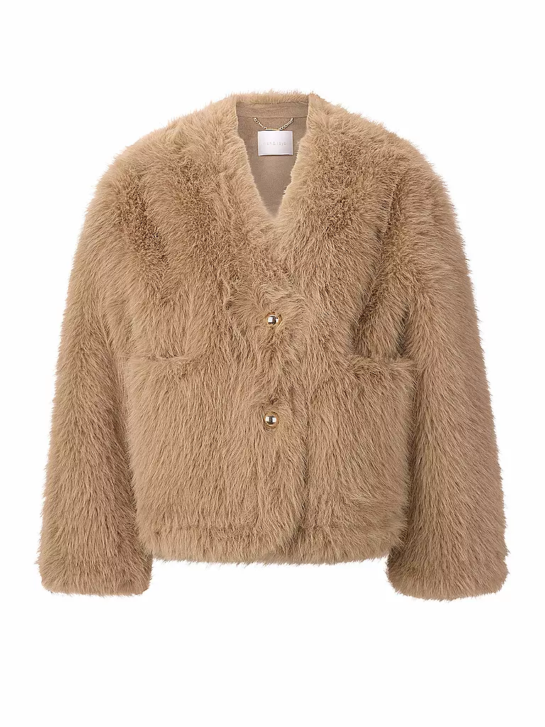 RICH & ROYAL | Chaqueta con aspecto de piel | camel