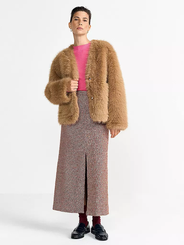 RICH & ROYAL | Chaqueta con aspecto de piel | camel