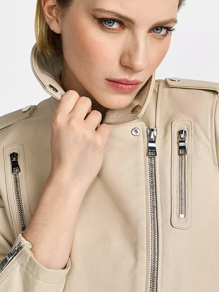 RICH & ROYAL | Chaqueta de cuero | Beige
