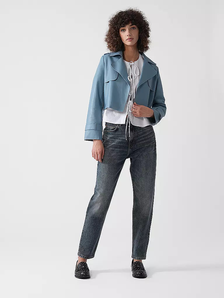 RICH & ROYAL | Chaqueta de cuero | Azul claro