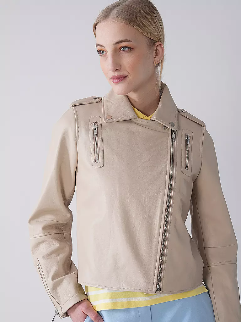 RICH & ROYAL | Chaqueta de cuero | Beige