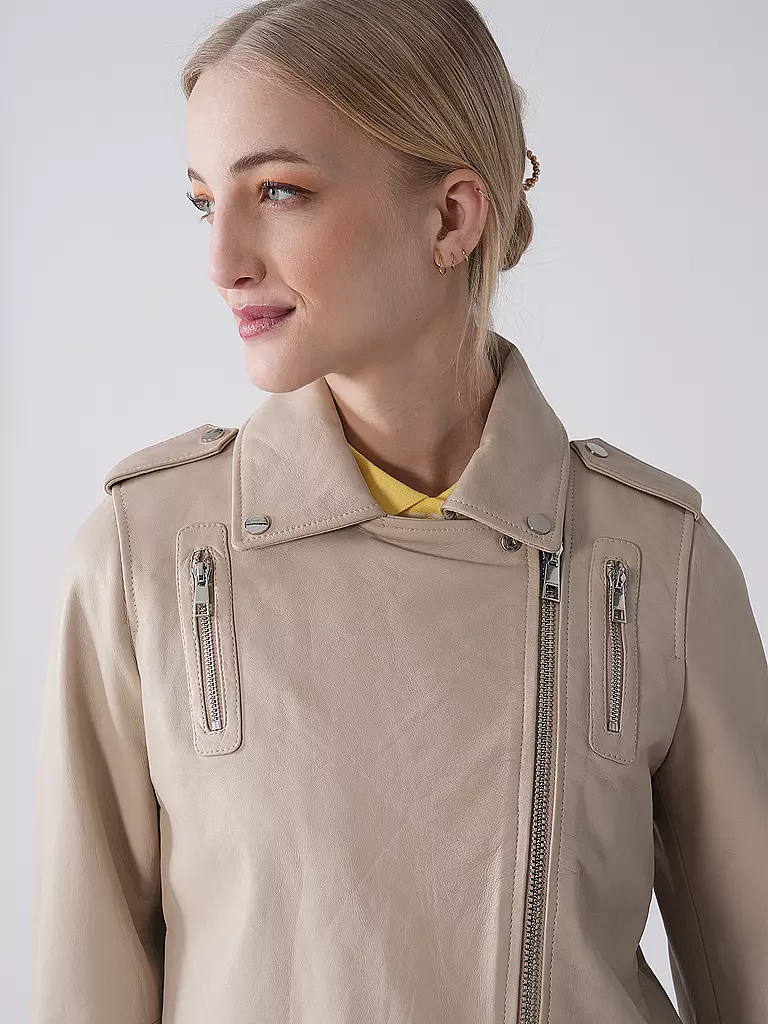 RICH & ROYAL | Chaqueta de cuero | Beige