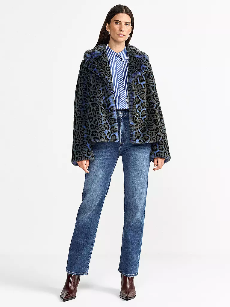 RICH & ROYAL | Chaqueta en óptica de piel | Azul