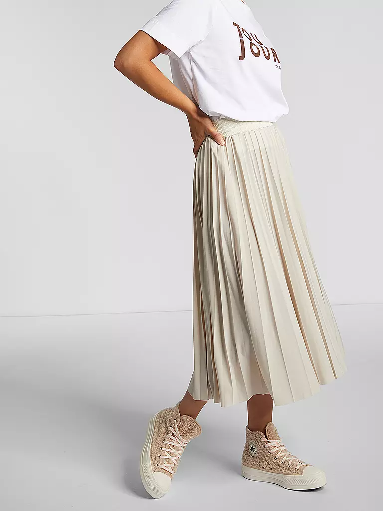 RICH & ROYAL | Falda plisada | Beige